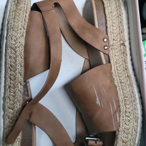 Brown platform sandals